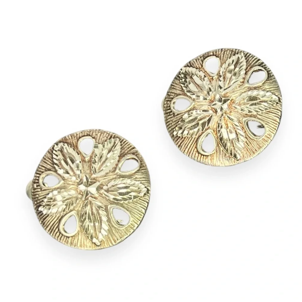 Sterling Sand Dollar Clip-on Earrings